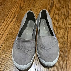 Superga tan slip-ons